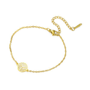 Gold volleyball thin cross chain