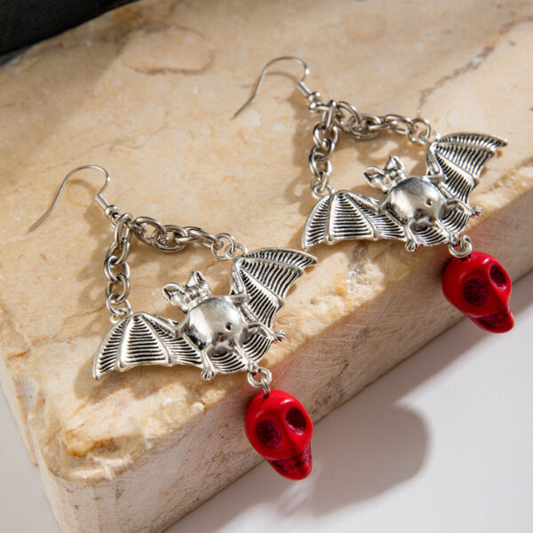 oly-33dc89a2b4efc6269da2b294fb11d613 Wholesale Halloween funny skull alloy earrings