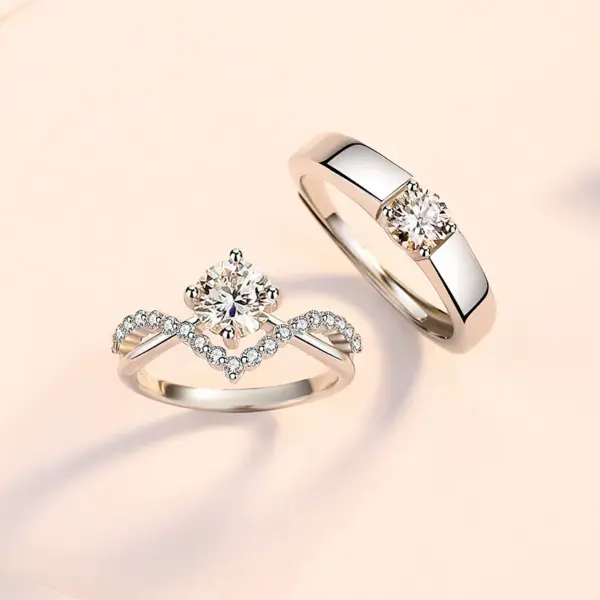 Wholesale Elegant Crown Copper Inlay Zircon Rings 1 Piece