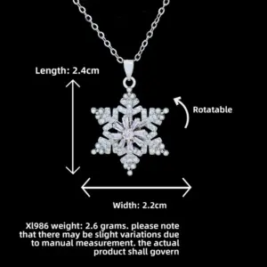 XL986 Pearl Snowflake Necklace / Silver