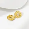 304 Stainless Steel Irregular PVD Coated Artificial Crystal Real Gold Plated Gold Plated Casual Simple Style Waterproof Non Tarnish Ear Studs