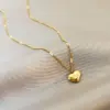 Wholesale Simple Style Heart Shape Titanium Steel Plating Gold Plated Pendant Necklace