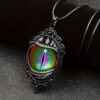 Wholesale High Gothic Punk Victorian Style Pendant Necklace Black Photo Frame Fantasy Devil's Eye Black Necklace