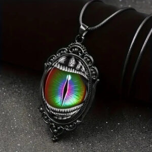 oly-33e1e5d2eb429d90bc084fb6f8497007 Wholesale High Gothic Punk Victorian Style Pendant Necklace Black Photo Frame Fantasy Devil's Eye Black Necklace