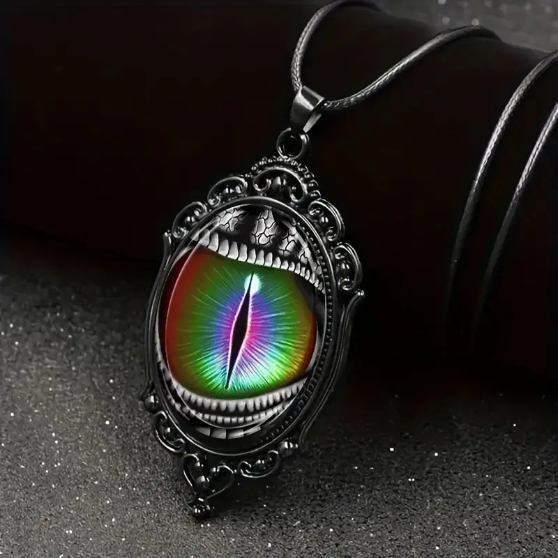 Wholesale High Gothic Punk Victorian Style Pendant Necklace Black Photo Frame sy Devil's Eye Black Necklace
