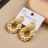 Casual Simple Design Heart Shaped Earrings Ins Style Electroplated 304 Stainless Steel Geometric Pattern Vacuum Plating Jewelry