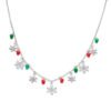 Wholesale New European and American cross-border Christmas jewelry set for women, featuring colorful bells, rhinestone-encrusted snowflakes, and pendants.