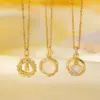 Wholesale Titanium Steel Copper Plating Heart Shape Flower Bow Knot Pendant Necklace