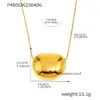 Wholesale PVD Coated Real Gold Plated Solid Color 304 Stainless Steel Simple Style Classic Style Waterproof Non Tarnish 304 Stainless Steel Pendant Necklace