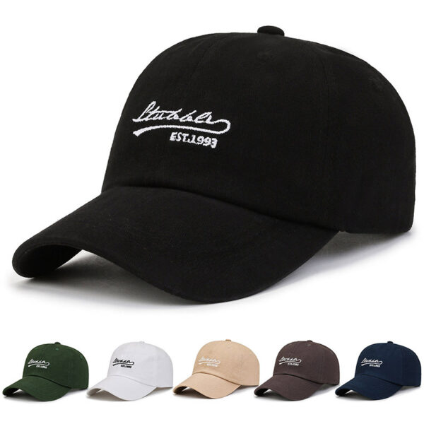 Wholesale New Style Hat Women's 1993 Embroidered Korean Style Soft Top Simple Sunshade Hat Spring and Autumn Outdoor Sunshade Baseball Cap for Men