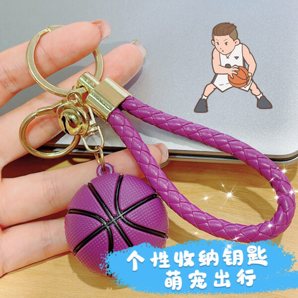 Wholesale New year basketball pendant bag key chain ornaments creative new flexible glue basketball key chain accessories gift