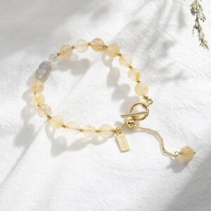 3A Golden Crystal Grey Moonlight Bracelet