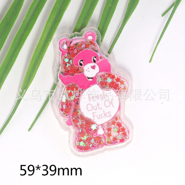 Wholesale cartoon quicksand bear bag acrylic pin DIY patch OLY Exclusive