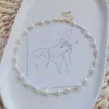 Wholesale Elegant Round Freshwater Pearl Copper Plating 18k Gold Plated Necklace
