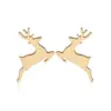 Wholesale PVD Coated Real Gold Plated Deer Titanium Steel Fashion Waterproof Non Tarnish Ear Studs