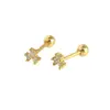 1 Pair 925 Sterling Silver Zircon Geometric Ear Studs
