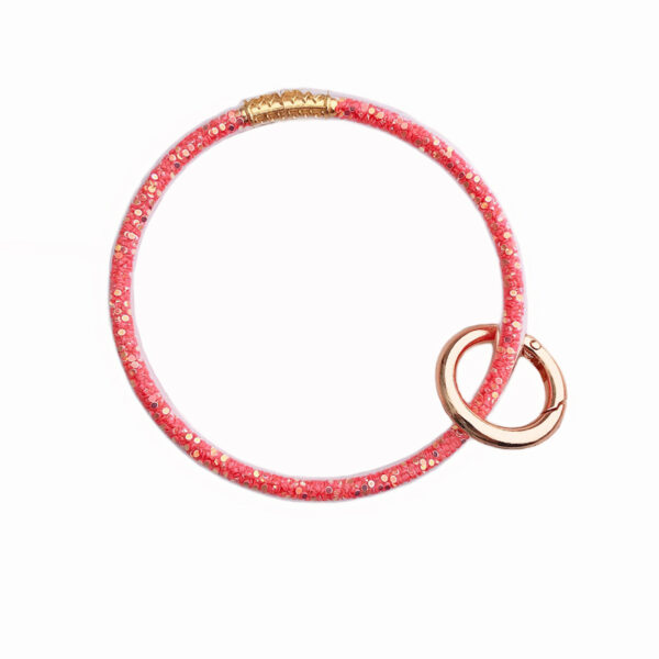 Wholesale Creative ins Soft Glue Transparent Colored Diamond Bracelet Keychain Environmental Soft Glue Ring Key Ring Pendant Couple Gift