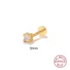 Wholesale 1 Piece Ear Cartilage Rings & Studs Fashion Solid Color 925 Sterling Silver Plating Inlay Zircon
