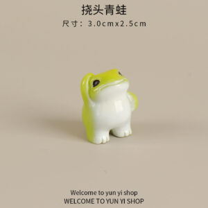 Standing frog, scratching its head