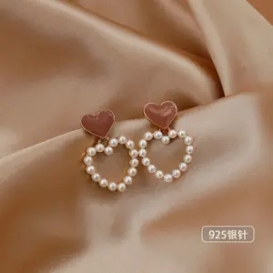 #61 Pearl Heart (925 Silver Needle)