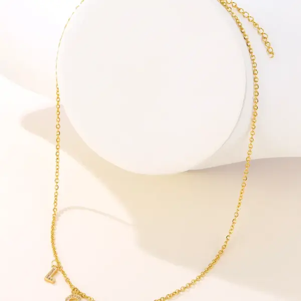 Wholesale 304 Stainless Steel Stainless Steel Letter PVD Coated 18K Gold Plated Elegant Basic Plating Gold Silver Necklace