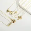 Wholesale 14K Gold Plated Copper Electroplating Zircon Ladybugs Mushroom Bow Knot Plating Inlay Simple Style Pendant Necklace For Women's