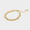 Wholesale PVD Coated Real Gold Plated 18K Gold Round 201 Stainless Steel Classic Style Waterproof Non Tarnish 201 Stainless Steel Bracelets