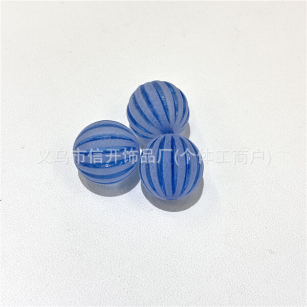 Wholesale Through-hole colored frosted pumpkin round beads