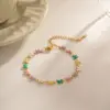 Wholesale 304 Stainless Steel Butterfly PVD Coated 18K Gold Plated Fashion Plating Colorful Bracelets