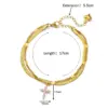 Wholesale 1 Piece Hawaiian Vacation Geometric Cross Devil's Eye 304 Stainless Steel Waterproof Non Tarnish Zircon PVD Coated Real Gold Plated Women's Anklet