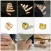 PVD Coated Real Gold Plated Heart Shape Titanium Steel Sweet Waterproof Non Tarnish Open Rings