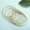304 Stainless Steel Geometric PVD Coated Stone-Free 18K Gold Plated Simple Style Streetwear Waterproof Non Tarnish Plating Wristband