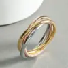 Electroplating Golden Plated Circle Titanium Steel Ethnic Style Rings
