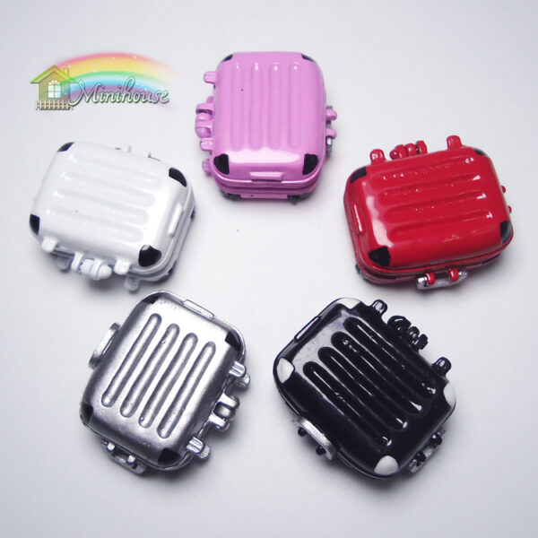 Wholesale 1:12 doll house accessories dollhouse mini alloy luggage suitcase model simulation life scene