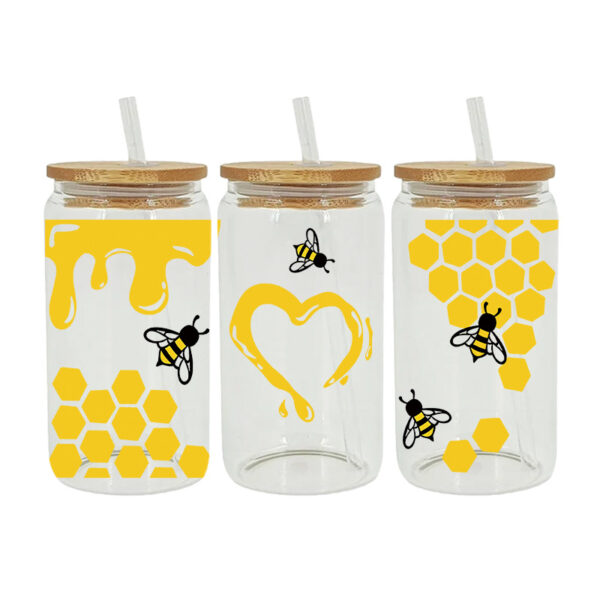 Wholesale Uv Transfer Sticker Glass Cup Crystal Label Crystal Sticker Cross-Border Exclusive for 16oz Glass Cup Special Sticker 23Cmx11Cm