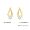 Wholesale 1 Pair Elegant Lady XUPING Geometric Plating Copper Zirconia 18K Gold Plated Ear Studs
