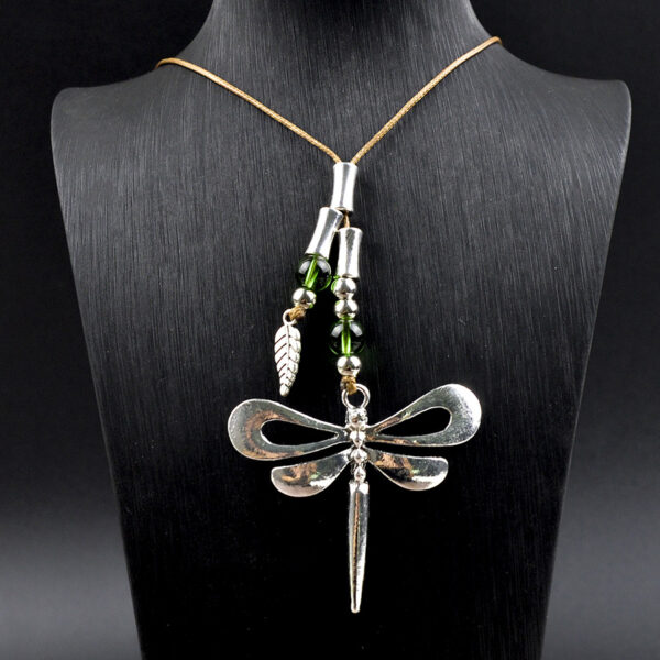 Wholesale Vintage Wax Rope Dragonfly Pendant Necklace
