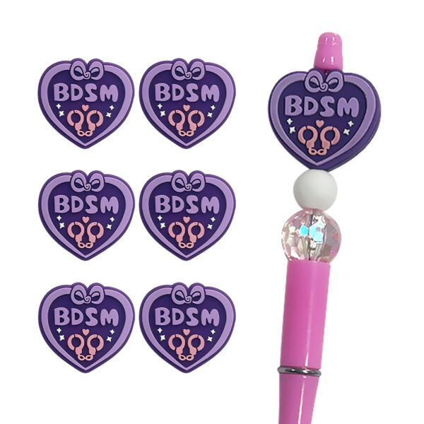 Wholesale Silicone Glue Letter Beads DIY Beaded Pen Jewelry Beads