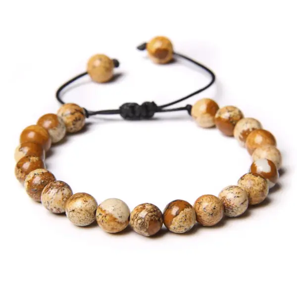 Wholesale Retro Swirl Pattern Natural Stone Agate Beaded Bracelets 1 Piece