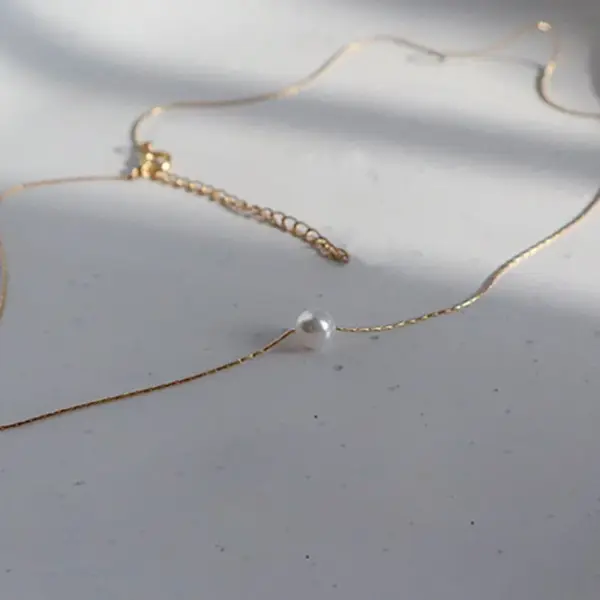 Copper Elegant Pearl Pendant Necklace