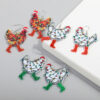 oly-343e51348942567a0ee5d34bb28face8 Wholesale Christmas Chicken Bell Acrylic Earrings