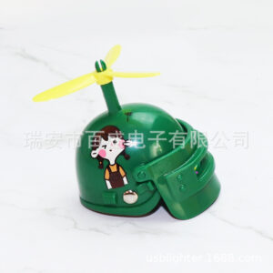 Plastic one-piece pole for boys and girls with yellow leaves and three-stage head