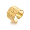 PVD Coated 18K Gold Plated Geometric 304 Stainless Steel Modern Style Waterproof Non Tarnish Open Ring
