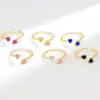 Wholesale Fashion Heart Shape Copper Plating Inlay Zircon Open Ring 1 Piece