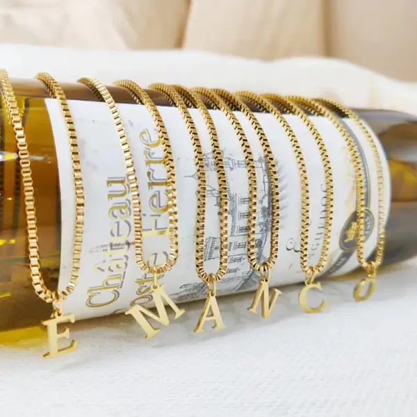 Wholesale Vintage Style Letter Stainless Steel Plating Pendant Necklace