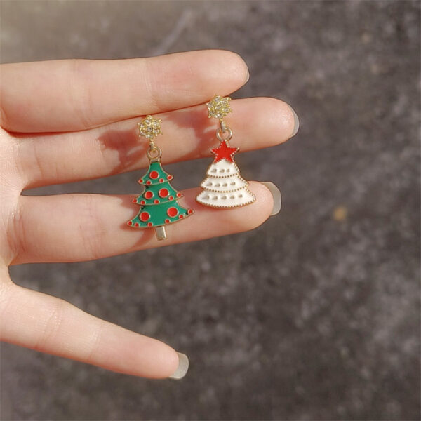 Wholesale Pink Christmas tree pentagram earrings