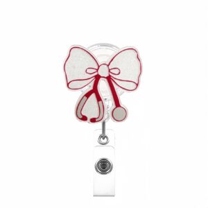 Stethoscope with red edge on white background