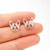 PVD Coated 18K Gold Real Gold Plated Dog 304 Stainless Steel Simple Style Waterproof Non Tarnish Ear Studs