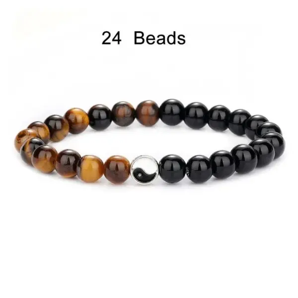 Wholesale Simple Style Round Alloy Natural Stone Beaded Bracelets 1 Piece