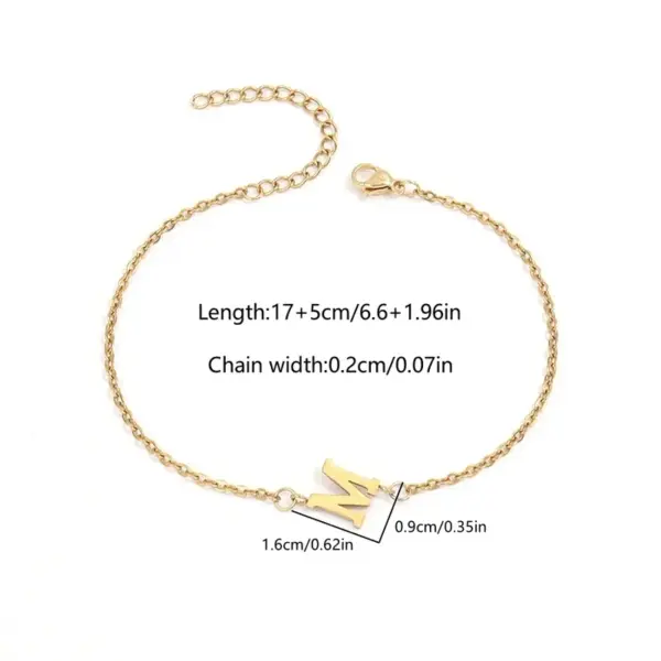 Wholesale PVD Coated Real Gold Plated Letter 201 Stainless Steel 304 Simple Style Classic Waterproof Non Tarnish Bracelets